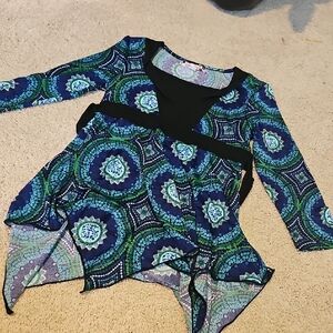 Kids Speechless Black and Blue Patterned Tunic